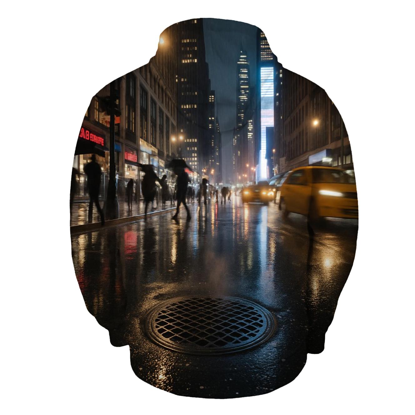 Rain Polished Broadway Looking Toward Times Square Towers designer hoodies