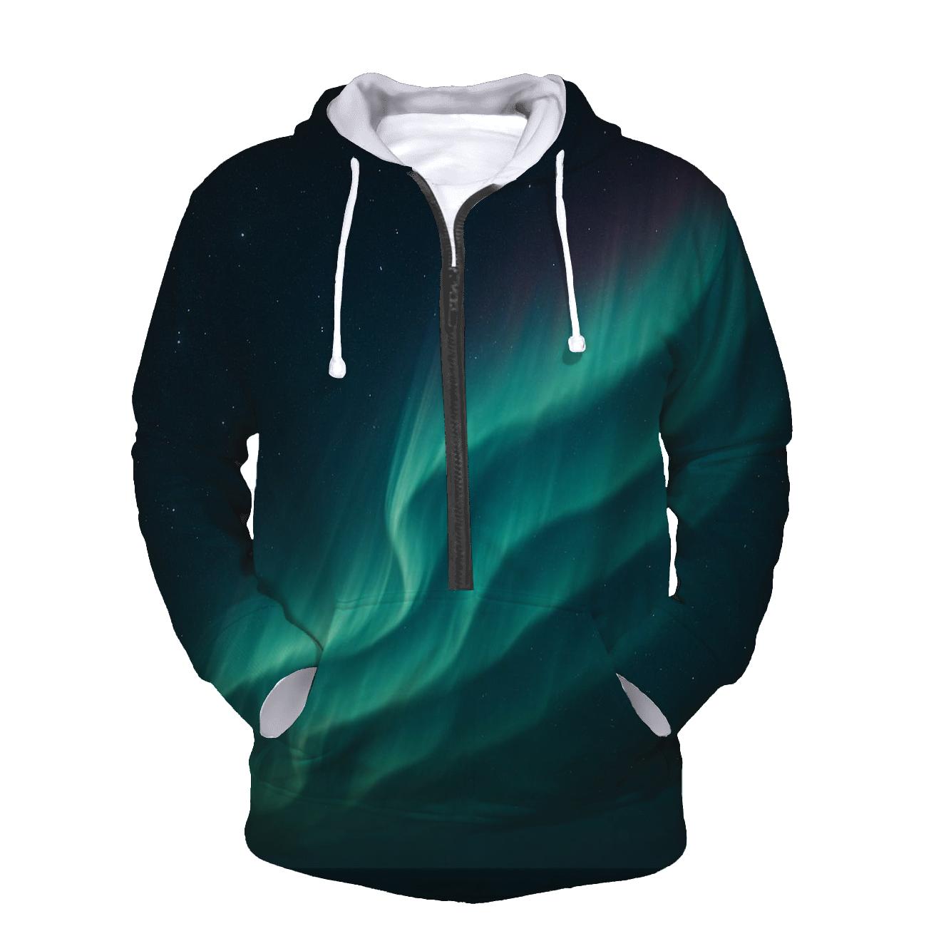 Aurora Oval Over Midnight Sea premium hoodies