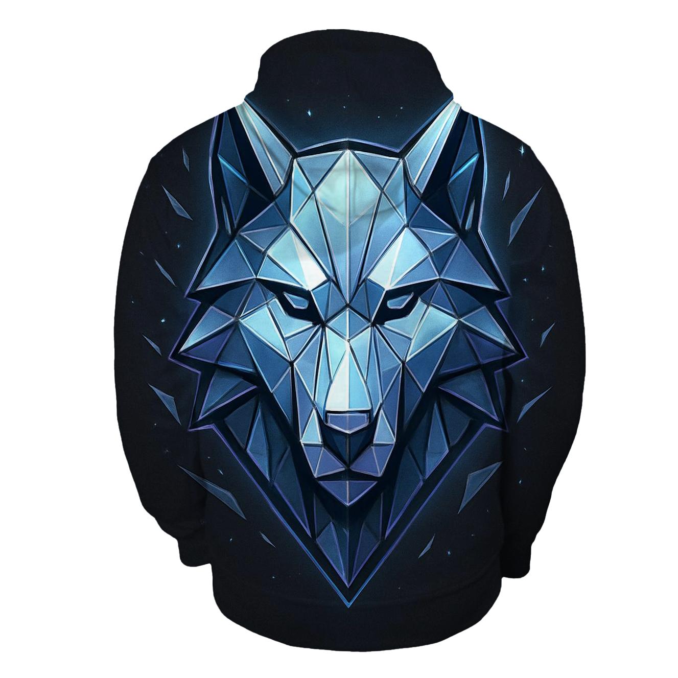 Prismatic Wolf Facet Emblem custom hoodies