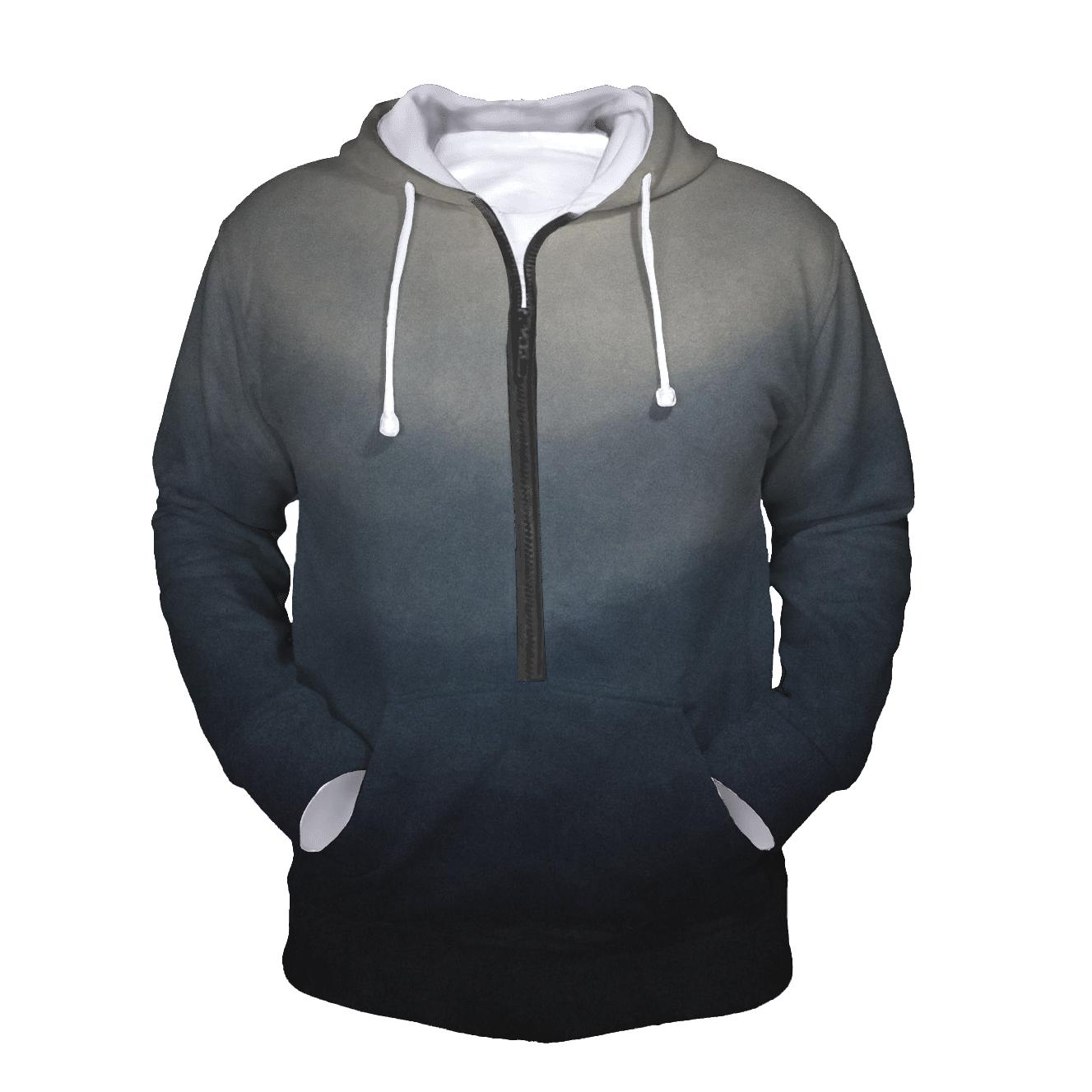 Moonlit Ink Wash Gradient zip-up hoodies