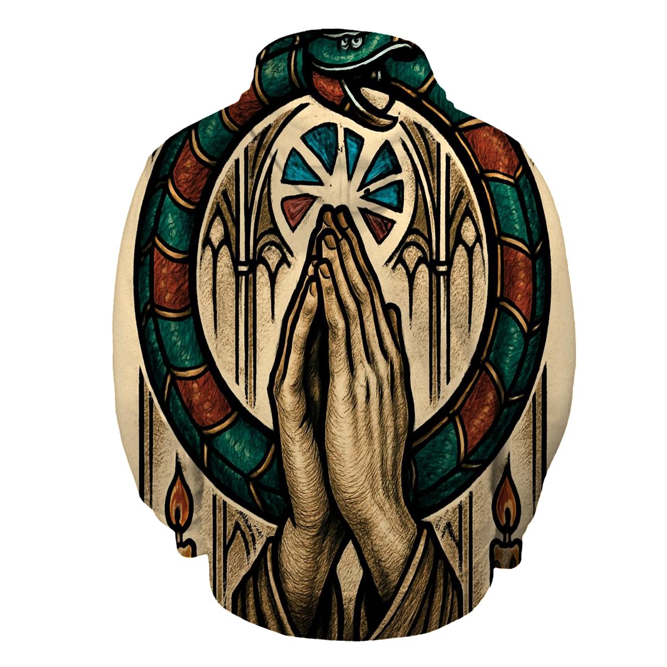 Cathedral Glass Ouroboros Halo zip-up hoodies