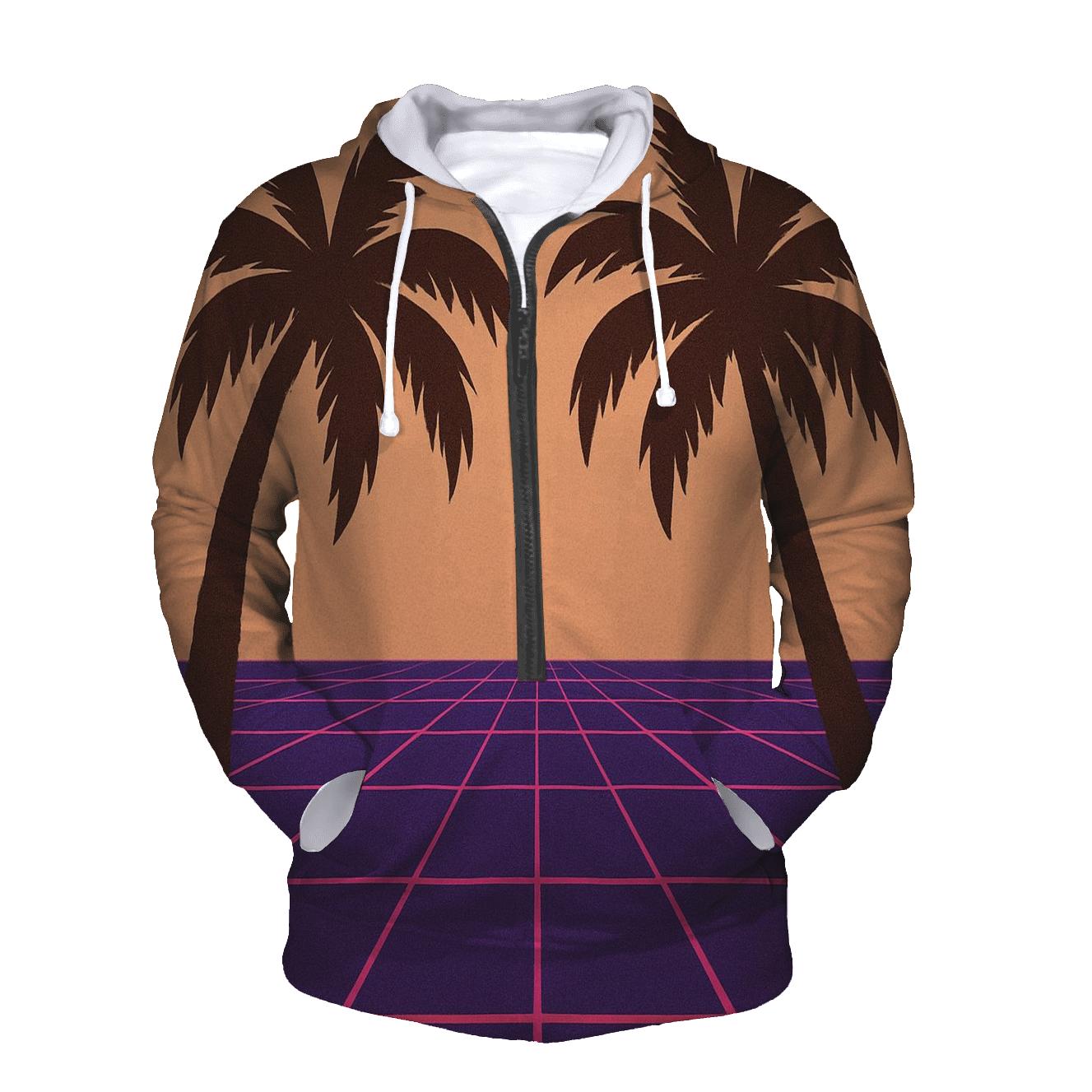 Disco Laser Grid Palms custom hoodies