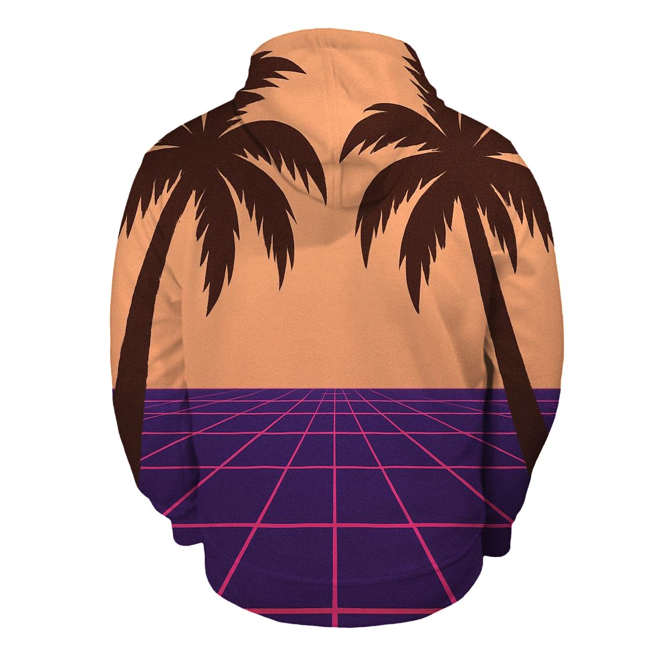Disco Laser Grid Palms custom hoodies