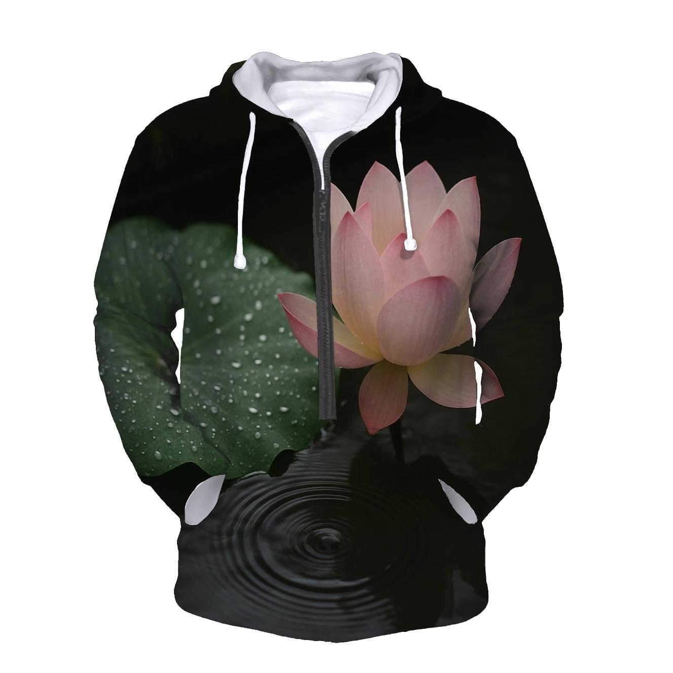 Rain Washed Lotus Bloom In Temple Pond heavyweight hoodies