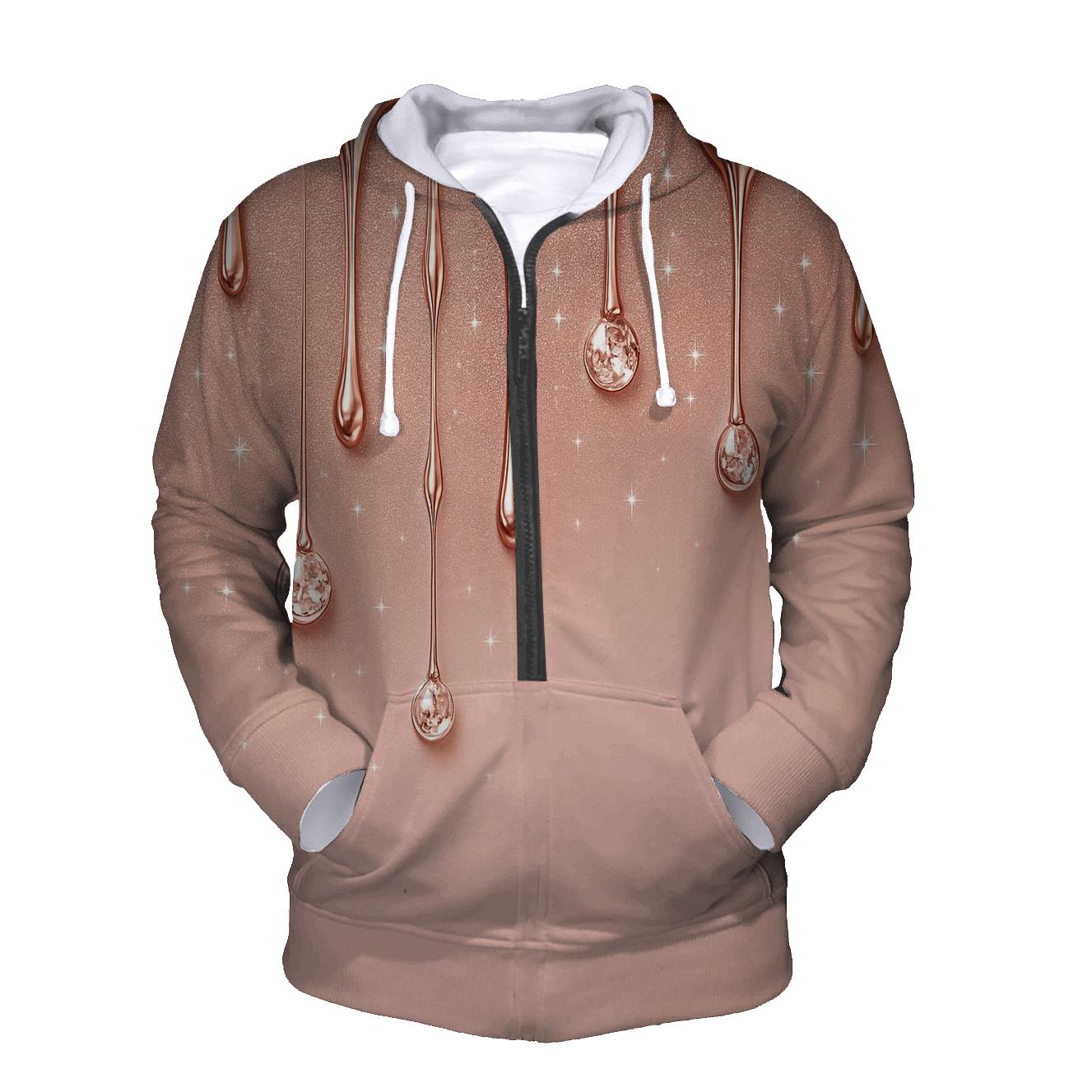 Rose Gold Velvet Drip Canopy printed hoodies