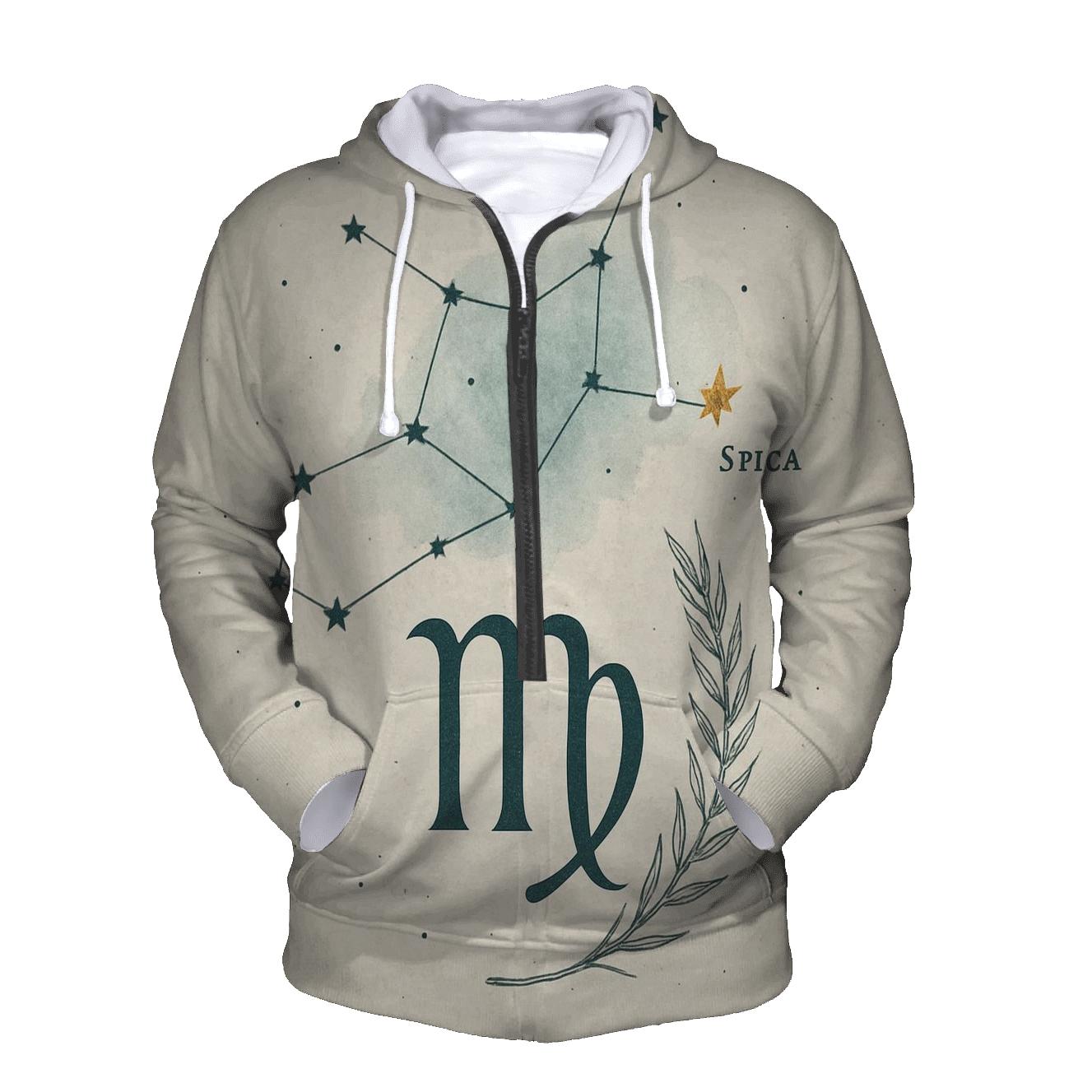 Virgo Sheaf Of Wheat Star Chart heavyweight hoodies