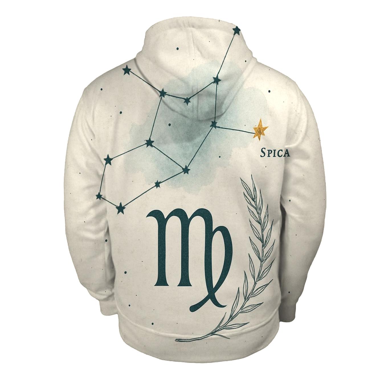 Virgo Sheaf Of Wheat Star Chart heavyweight hoodies