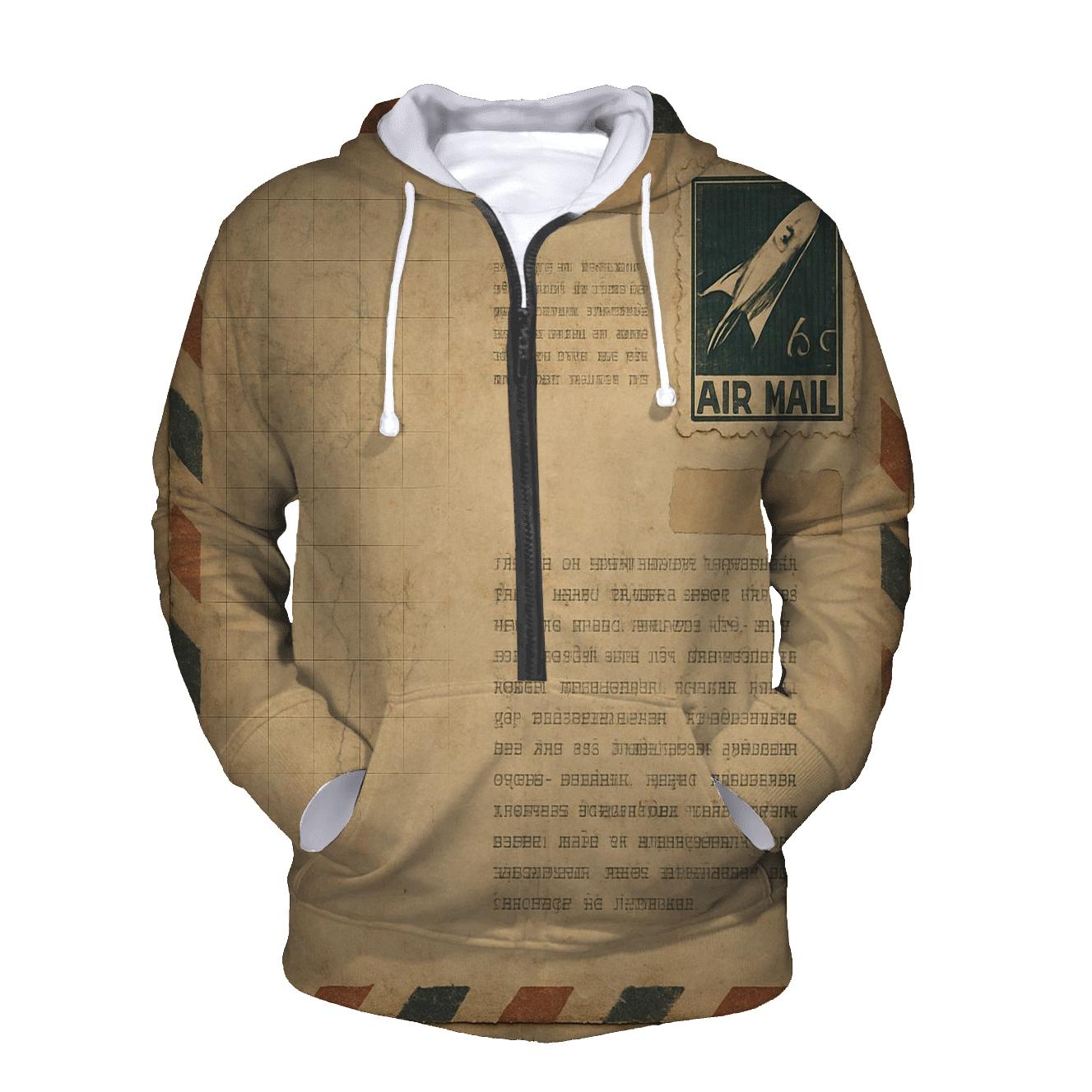 Sepia Air Mail Letter From Mars custom hoodies