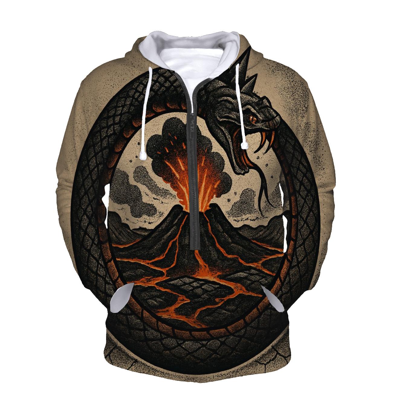 Volcanic Crown Ouroboros pullover hoodies