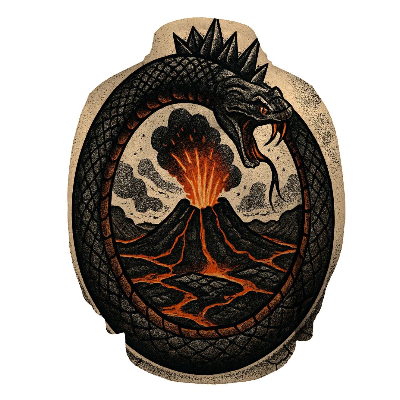Volcanic Crown Ouroboros pullover hoodies
