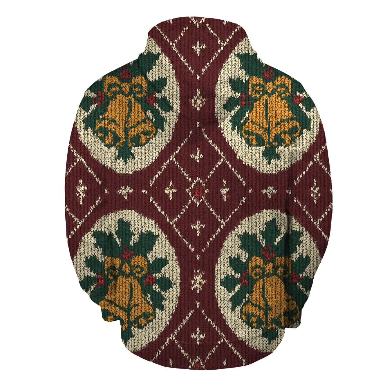 Holly And Bell Medallion Lattice Design printed hoodies