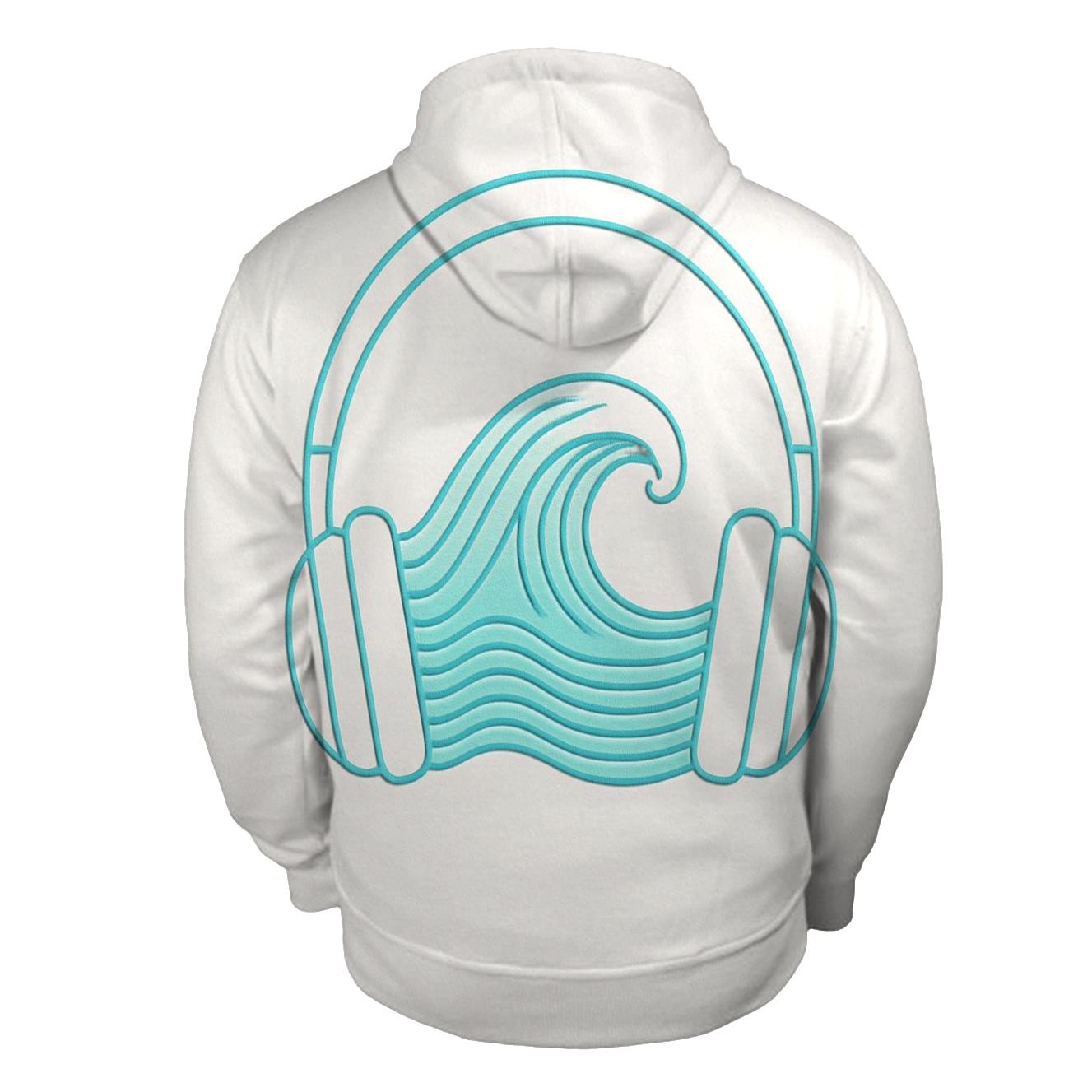 Headphone Ocean Waveform lightweight hoodies