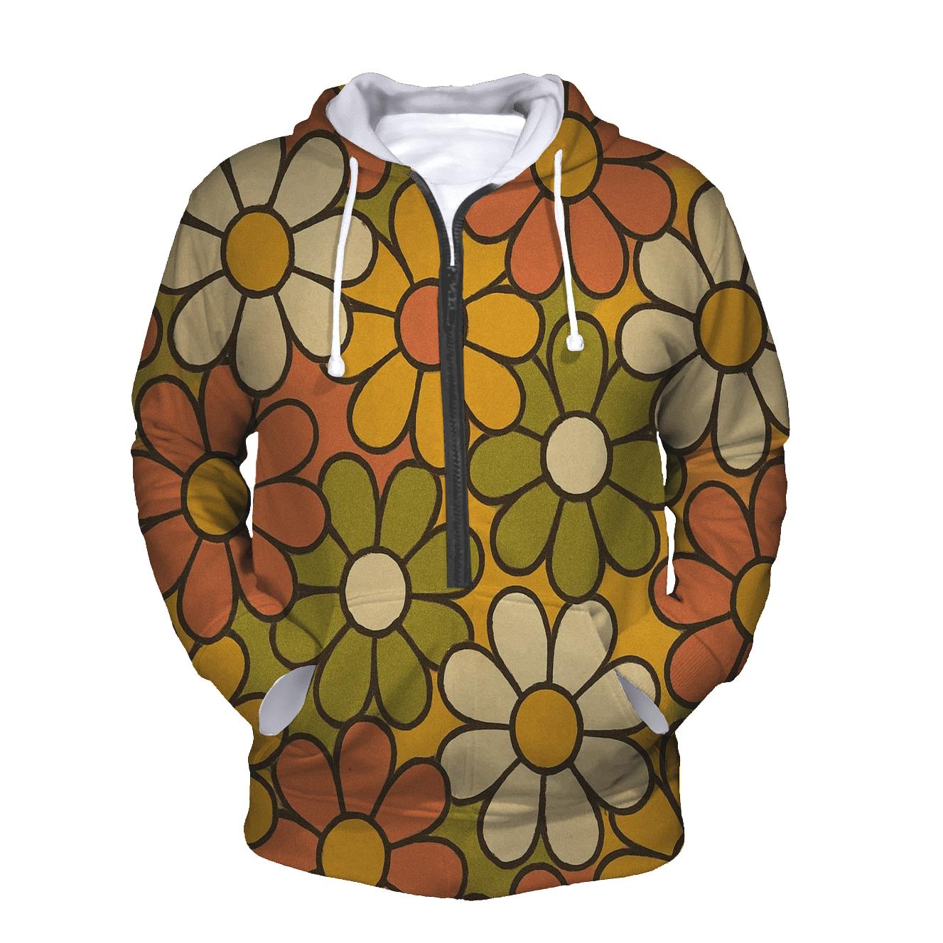 Funky Flower Tile Burst pullover hoodies