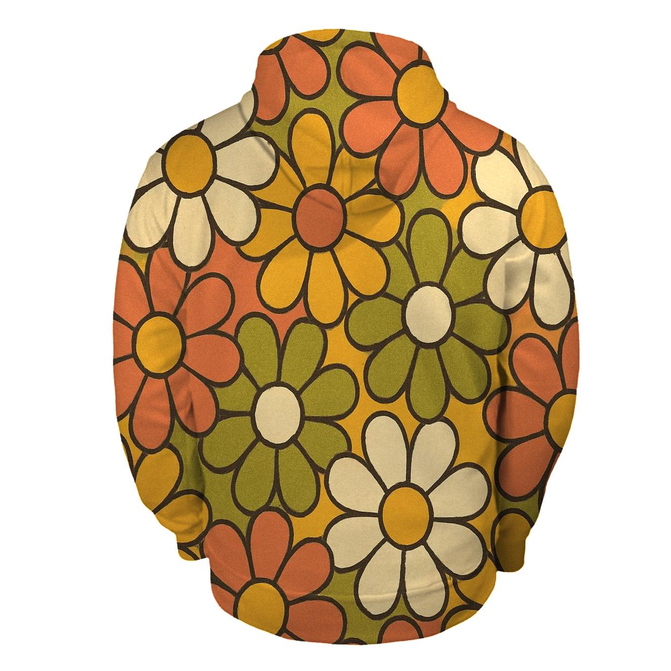 Funky Flower Tile Burst pullover hoodies