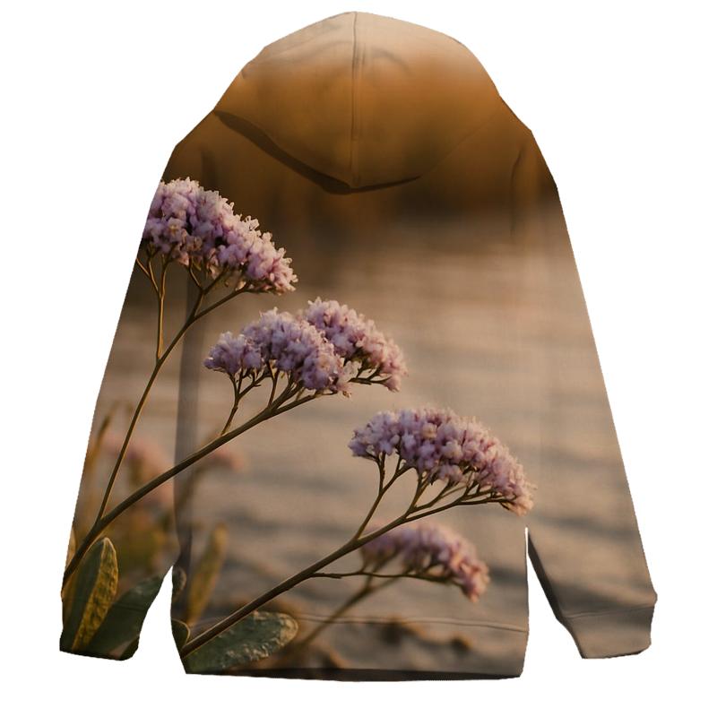 Salt Marsh Sea Lavender At High Tide Line embroidered hoodies