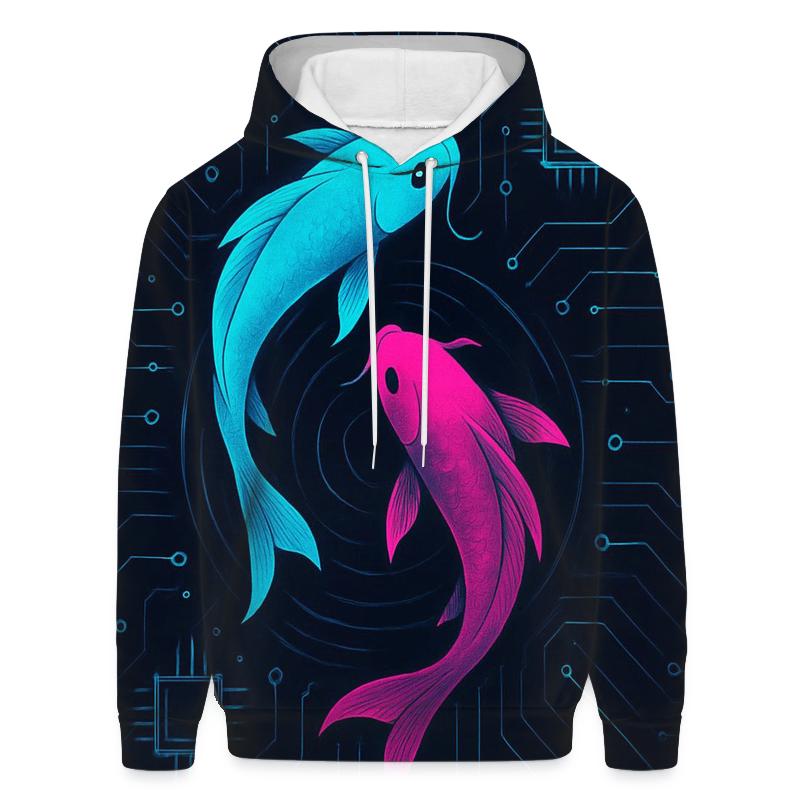 Neon Koi Circuit Stream heavyweight hoodies