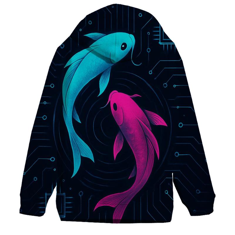 Neon Koi Circuit Stream heavyweight hoodies