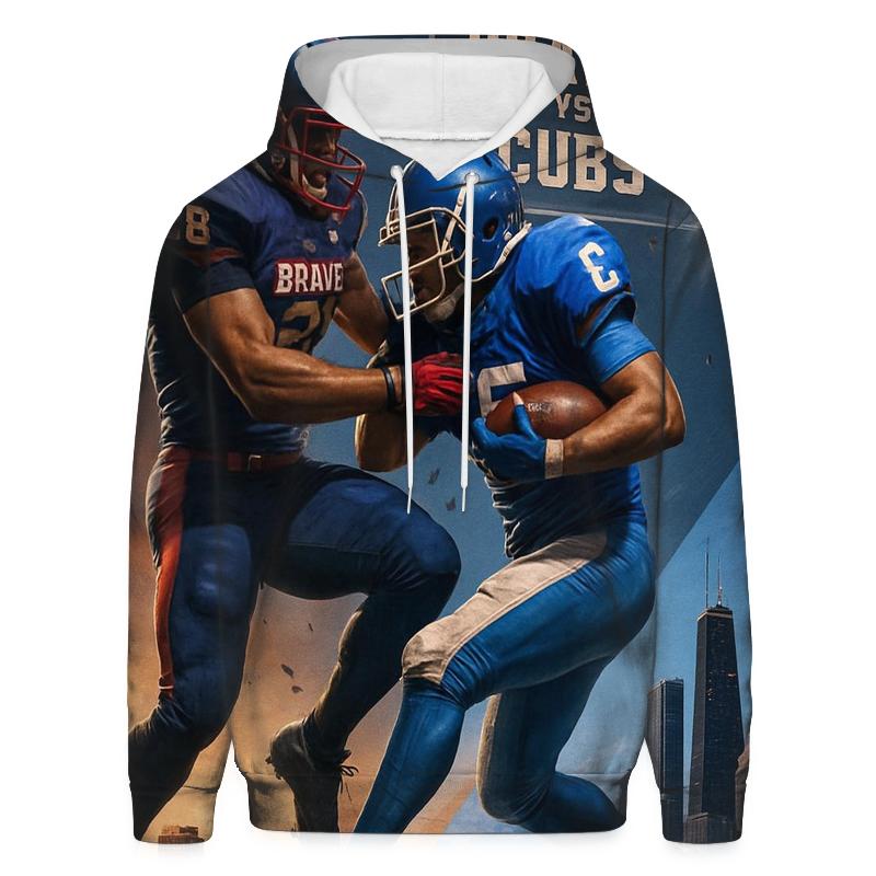 Skyline Scrimmage Over Two Ballparks embroidered hoodies