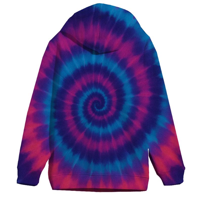 Nebula Spiral Overdye Vortex printed hoodies