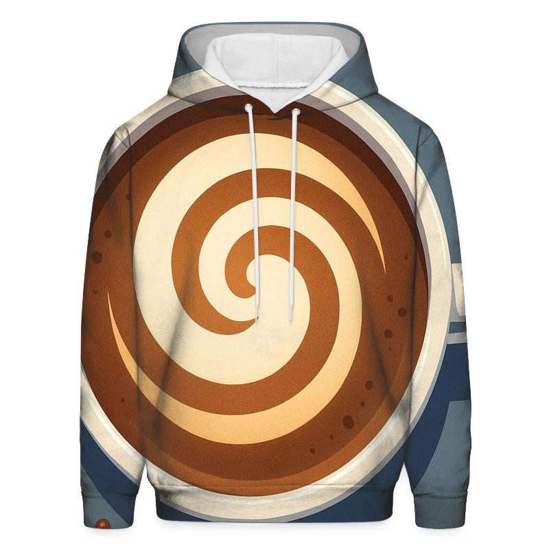 Latte Orbit Swirl graphic hoodies