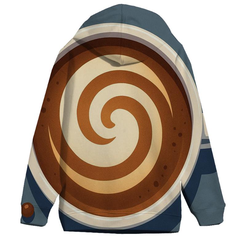 Latte Orbit Swirl graphic hoodies