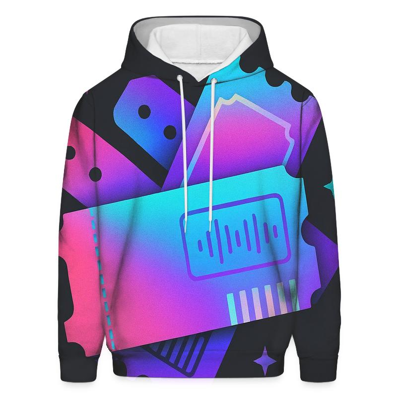 Neon Ticket Stub Collage designer hoodies