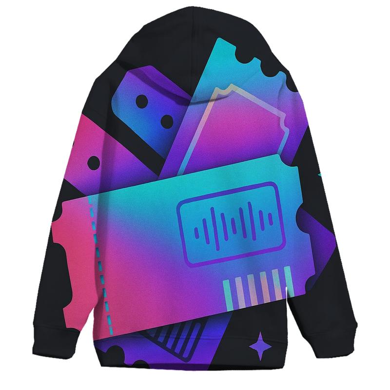 Neon Ticket Stub Collage designer hoodies