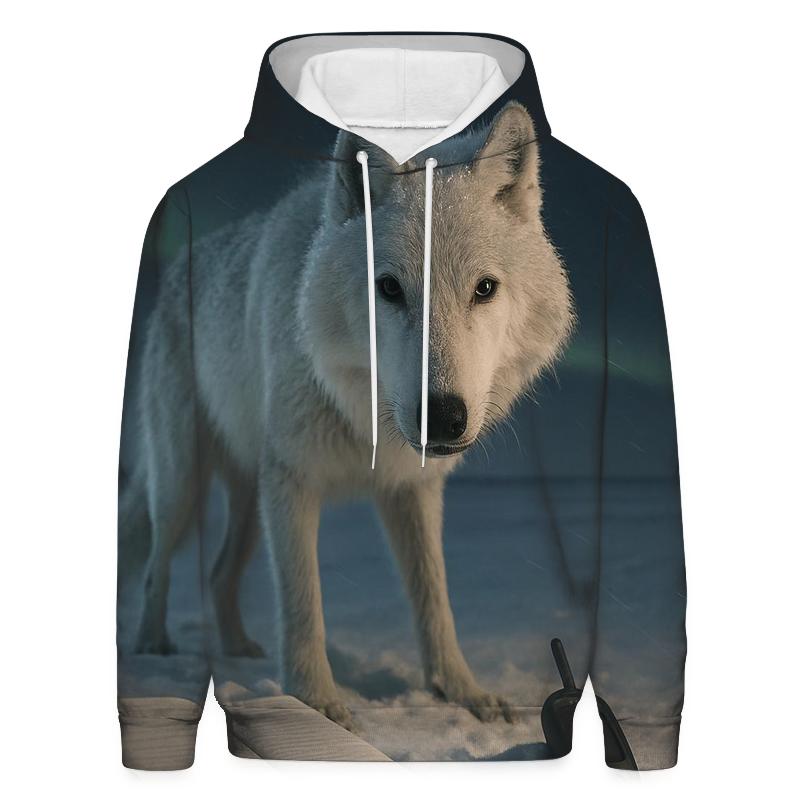 Tundra Wolf Under Aurora Field Notes custom hoodies