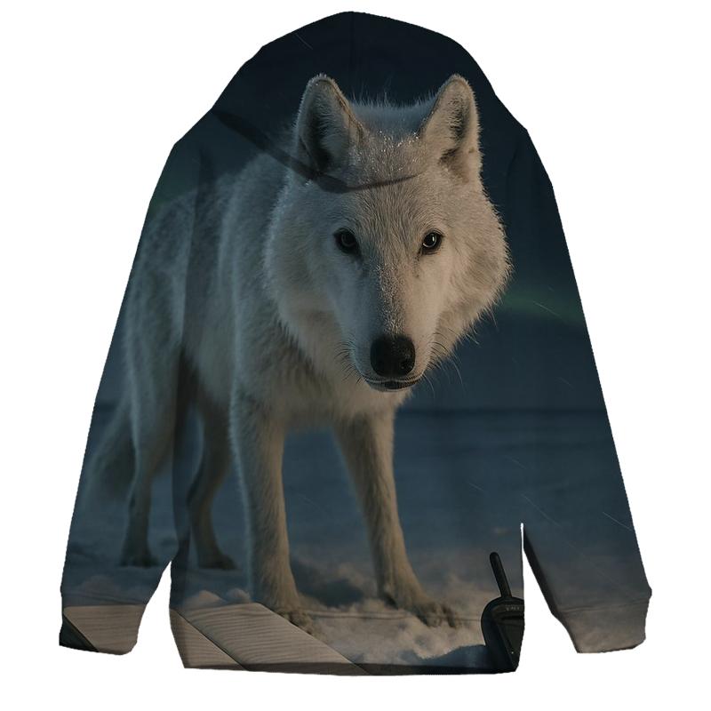 Tundra Wolf Under Aurora Field Notes custom hoodies