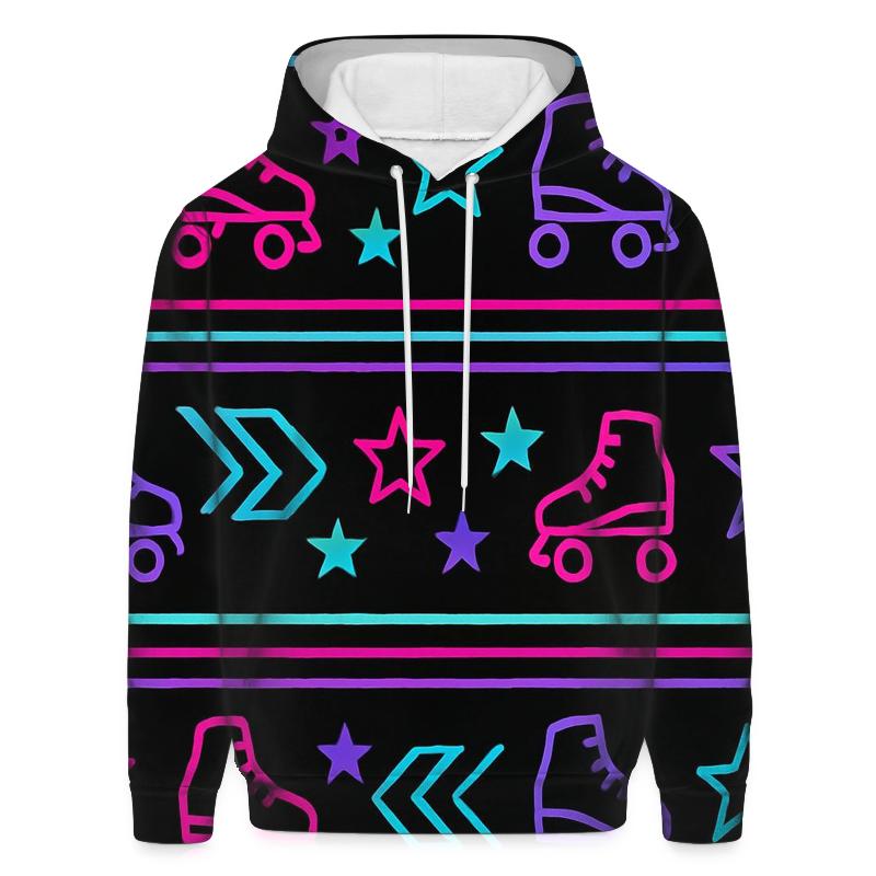 Neon Roller Rink Floor Pattern lightweight hoodies