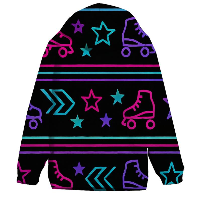 Neon Roller Rink Floor Pattern lightweight hoodies