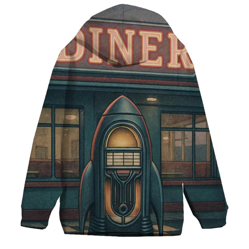 Faded Space Age Diner Neon Poster graphic hoodies