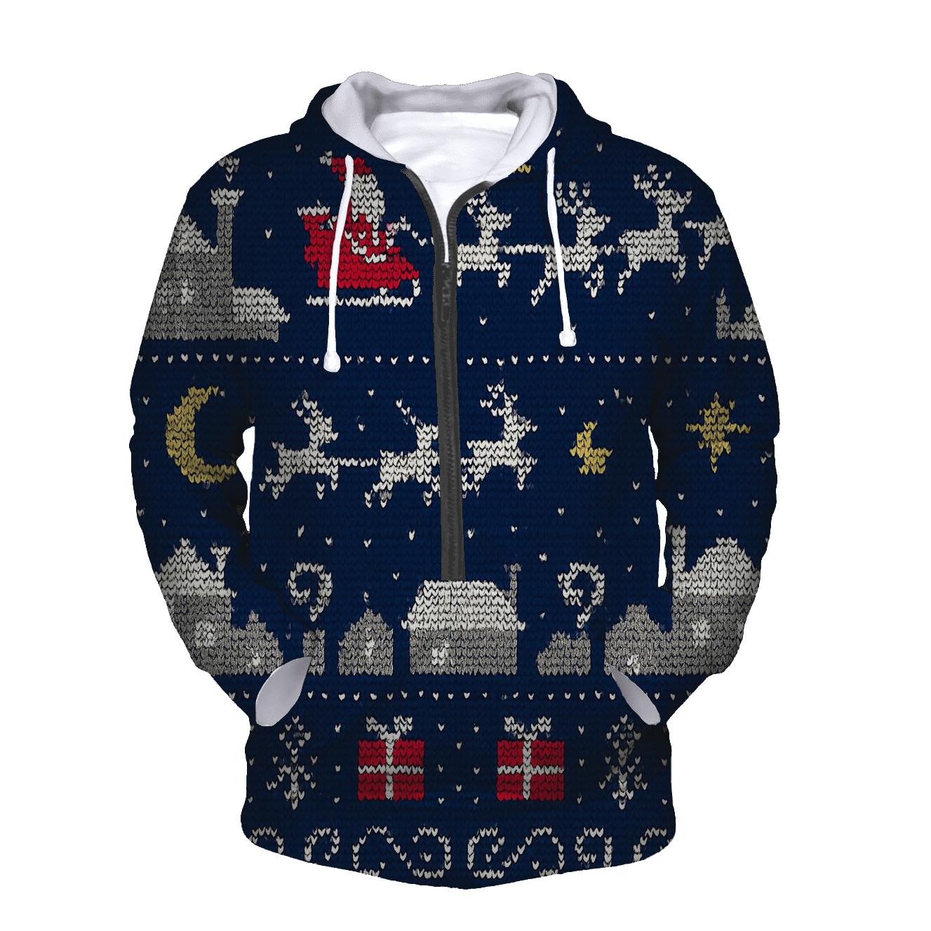 Santa Sleigh Skyline Band Design hoodie trends