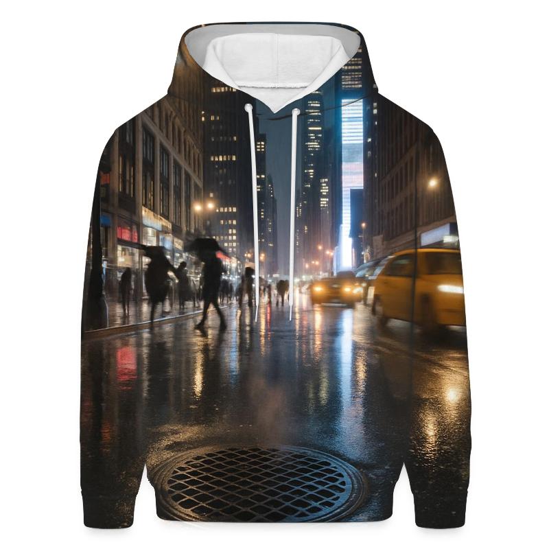 Rain Polished Broadway Looking Toward Times Square Towers hoodie designs