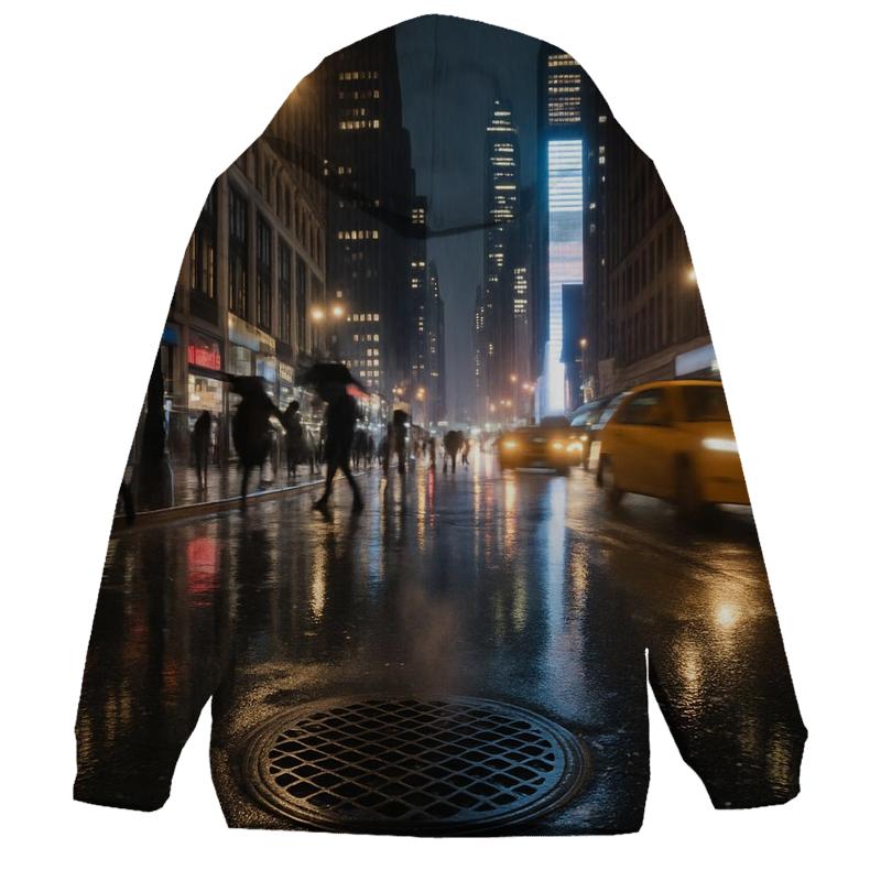 Rain Polished Broadway Looking Toward Times Square Towers hoodie designs