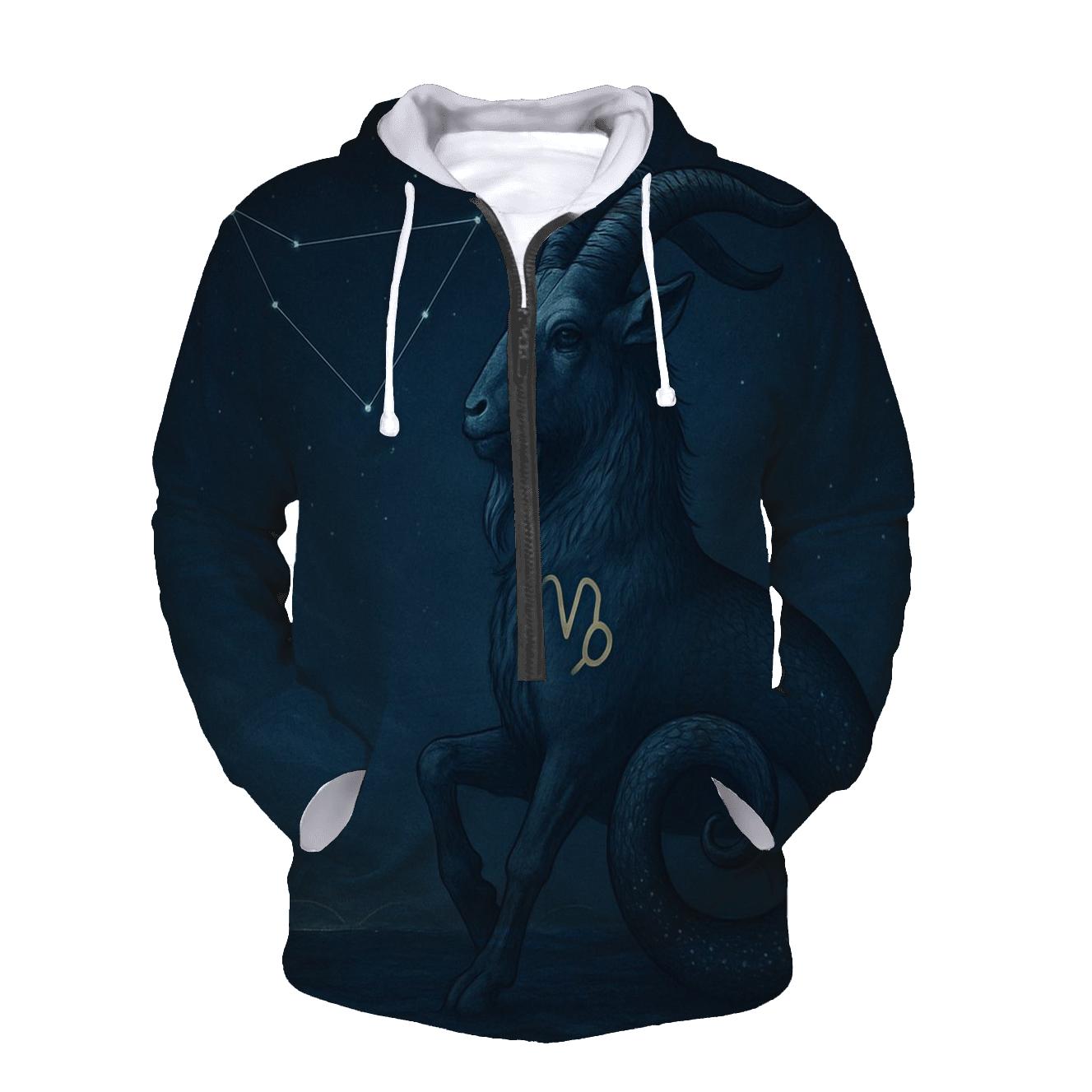 Capricorn Sea Goat Under Solstice Star Arc premium hoodies