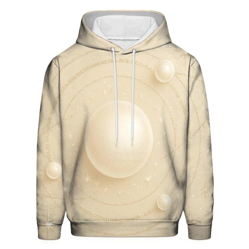 Champagne Orbit Pearls printed hoodies