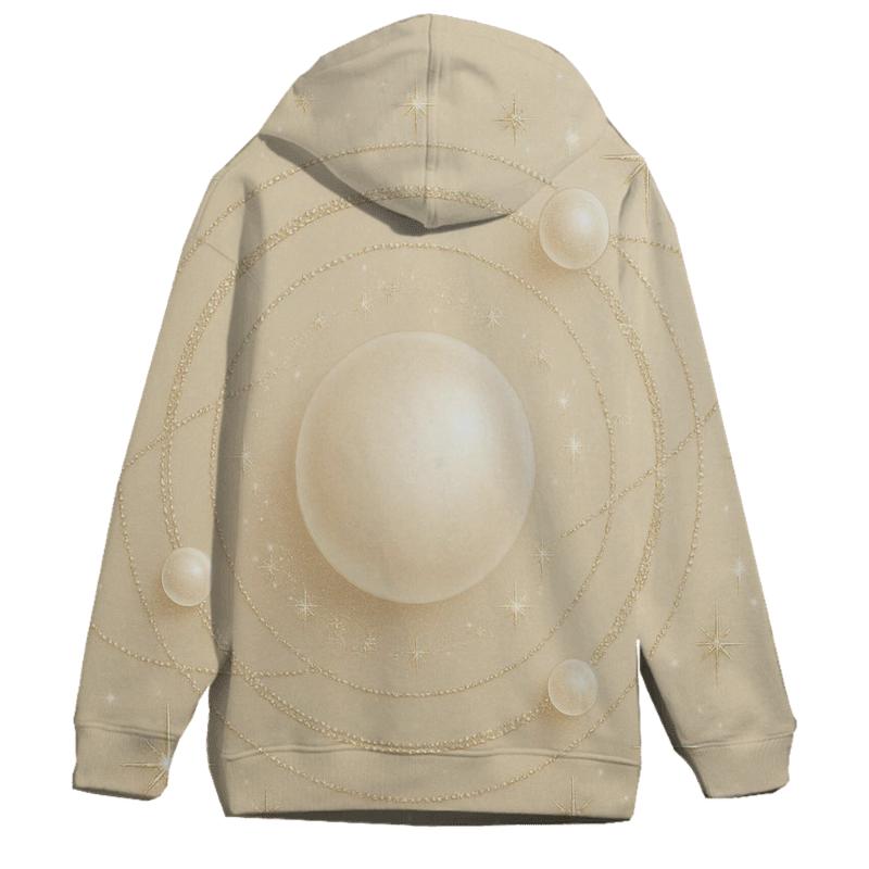 Champagne Orbit Pearls printed hoodies