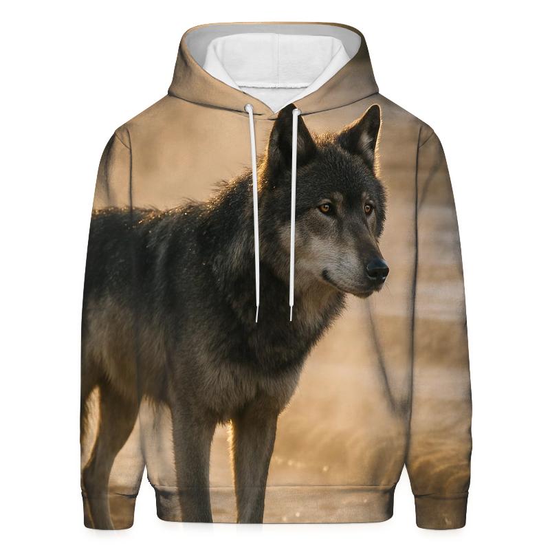 Yellowstone Wolf In Steam At Geyser Basin lightweight hoodies