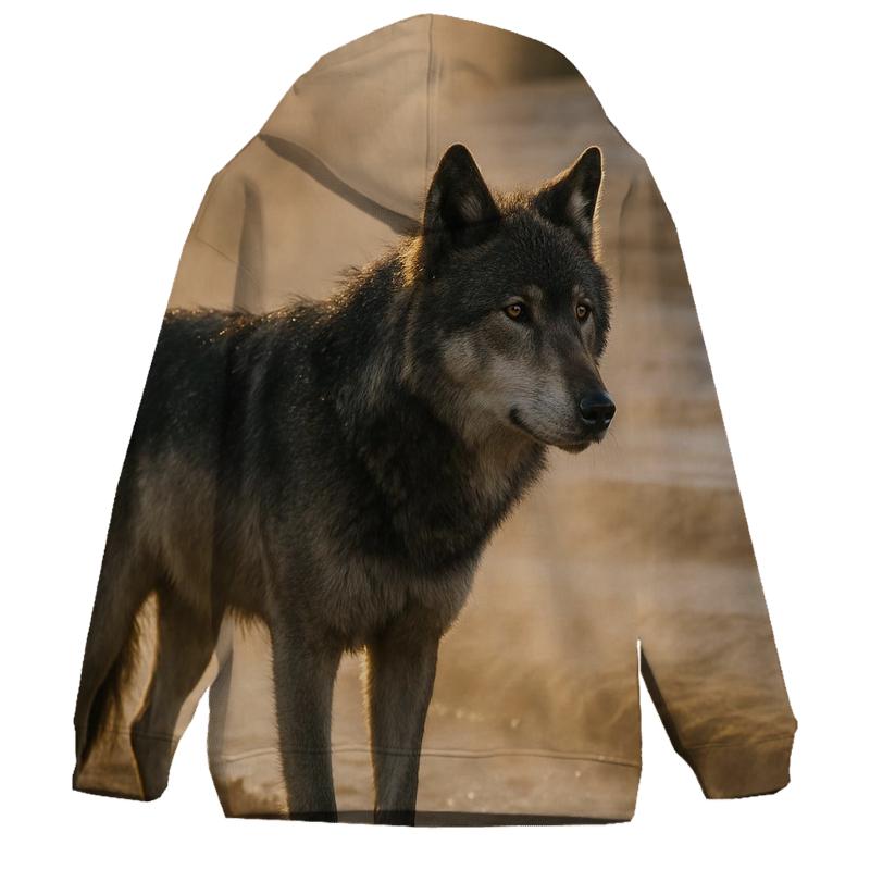 Yellowstone Wolf In Steam At Geyser Basin lightweight hoodies