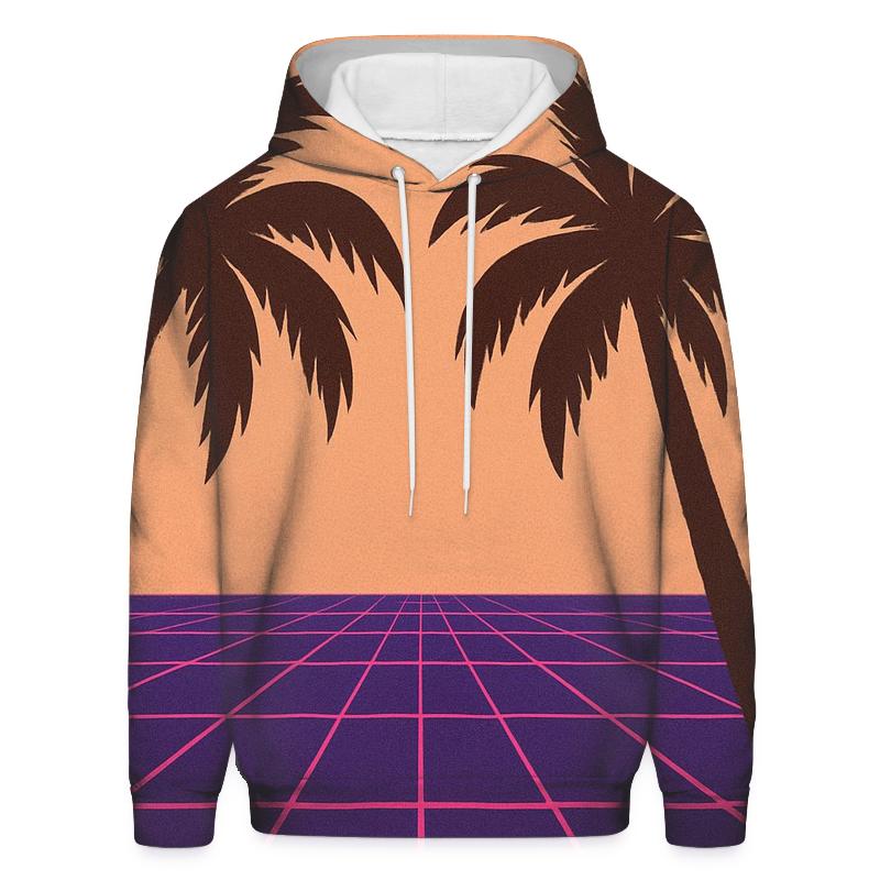 Disco Laser Grid Palms printed hoodies