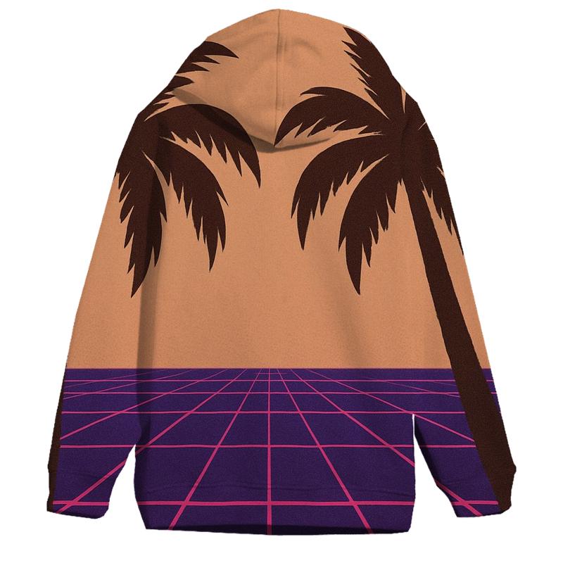 Disco Laser Grid Palms printed hoodies