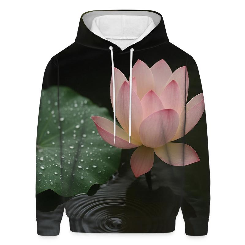 Rain Washed Lotus Bloom In Temple Pond heavyweight hoodies