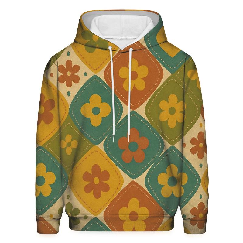Folk Art Patchwork Medallions zip-up hoodies
