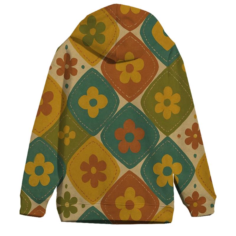 Folk Art Patchwork Medallions zip-up hoodies