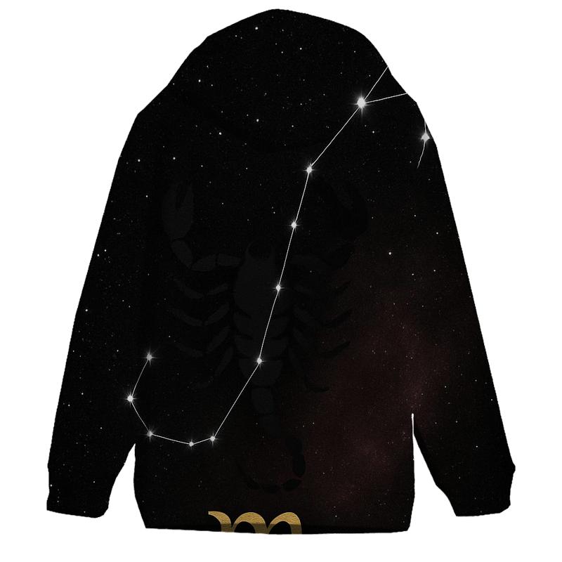 Scorpio Constellation And Stinger Glyph zip-up hoodies