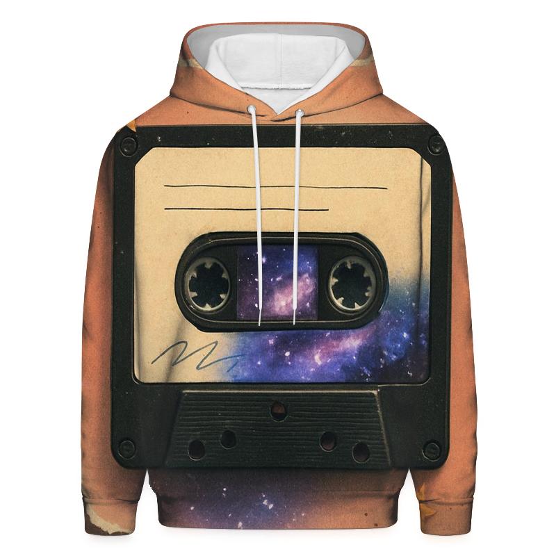 Retro Cassette Galaxy Collage designer hoodies