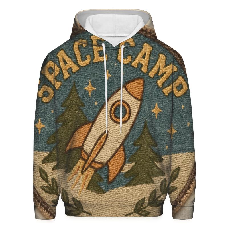 Distressed Space Camp Badge Patch zip-up hoodies