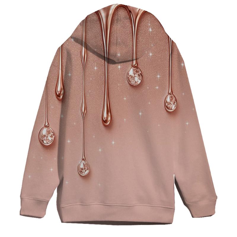 Rose Gold Velvet Drip Canopy zip-up hoodies