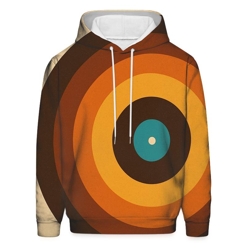 Vinyl Record Ripple Rings embroidered hoodies